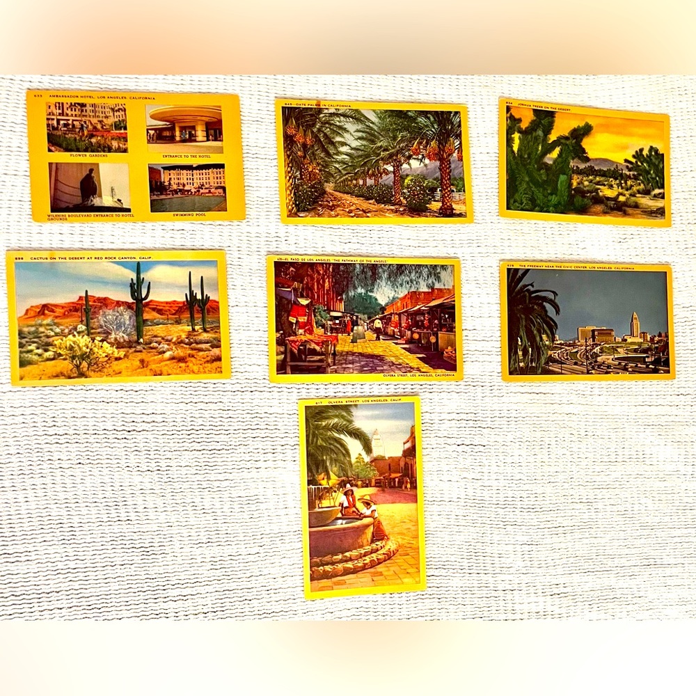 7 1930s CA postcards
